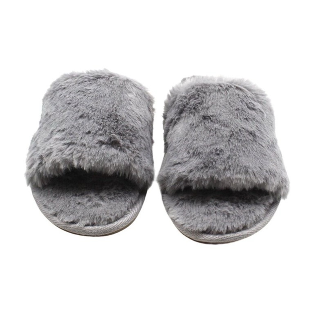 Lilly grey faux fur slippers - Picture 2 of 8